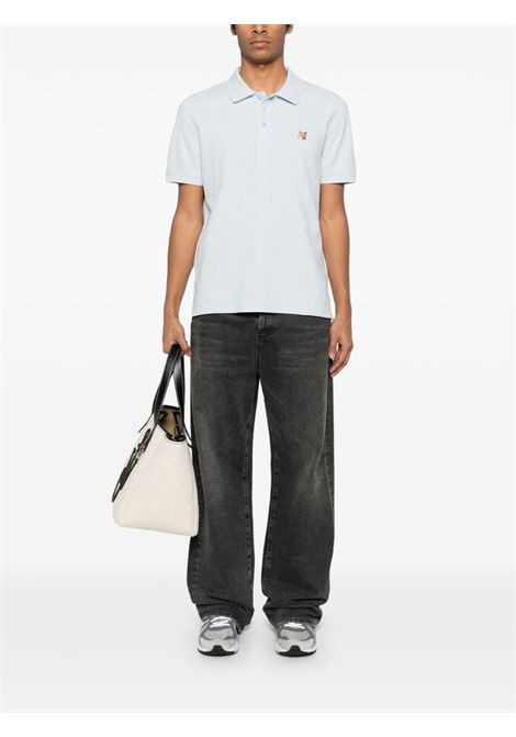 polo fox head patch regular uomo celeste MAISON KITSUNÉ | LM00208KJ70020072